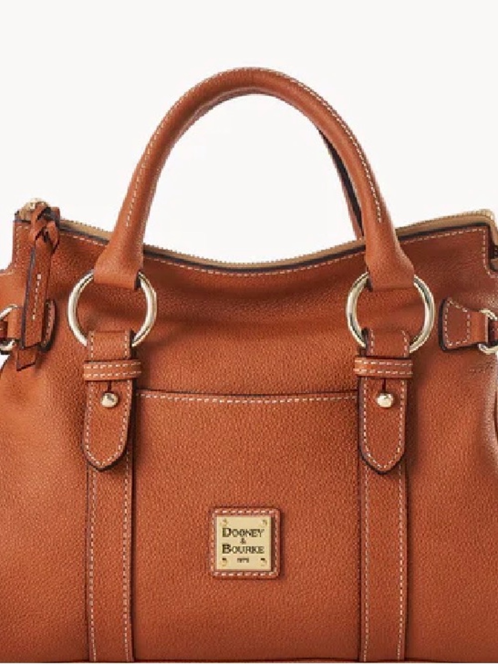 Dooney & Bourke Cognac Pebbled Leather Satchel Limited Edition